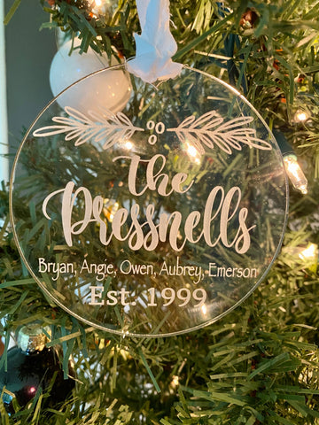 Acrylic Family Christmas Ornament