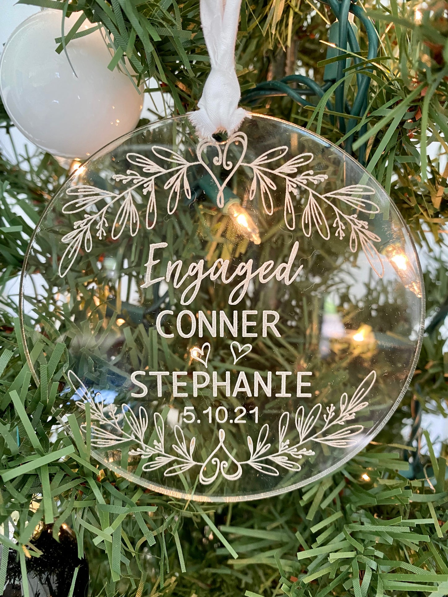 Acrylic Engagement Christmas Ornament