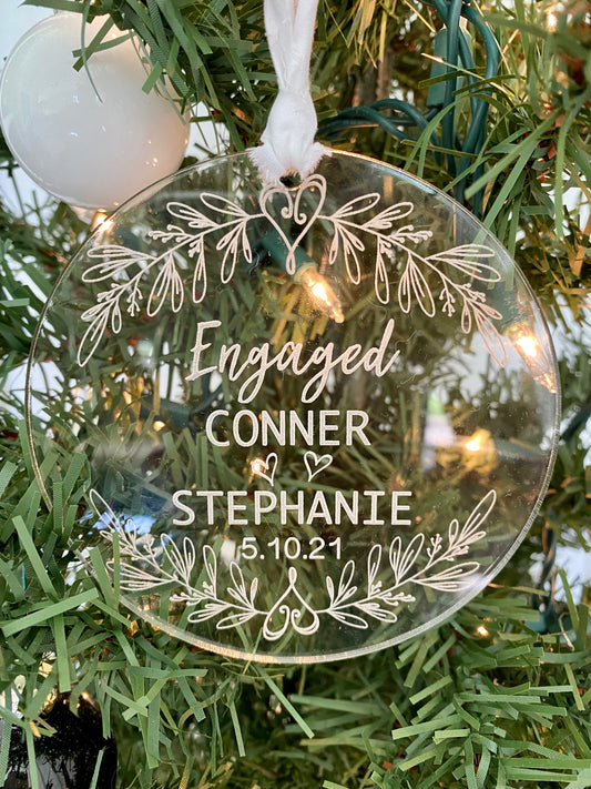 Acrylic Engagement Christmas Ornament