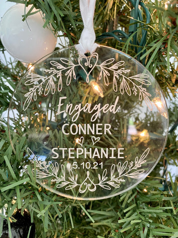 Acrylic Engagement Christmas Ornament