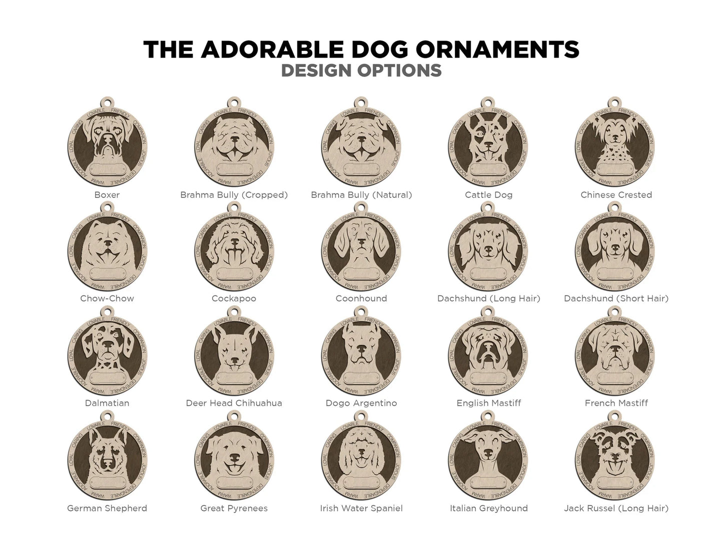 Personalized Wooden Dog Ornament