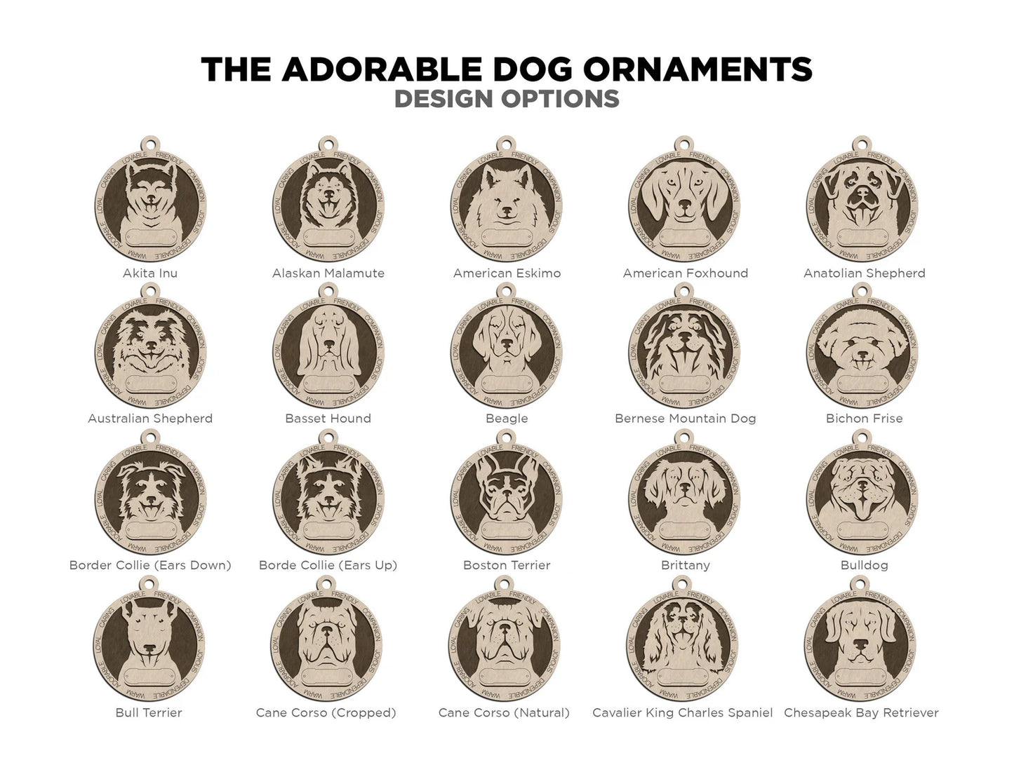 Personalized Wooden Dog Ornament
