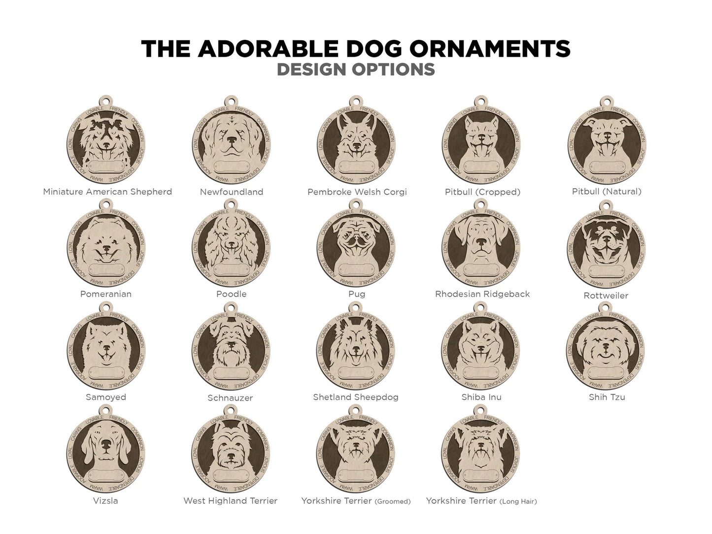 Personalized Wooden Dog Ornament