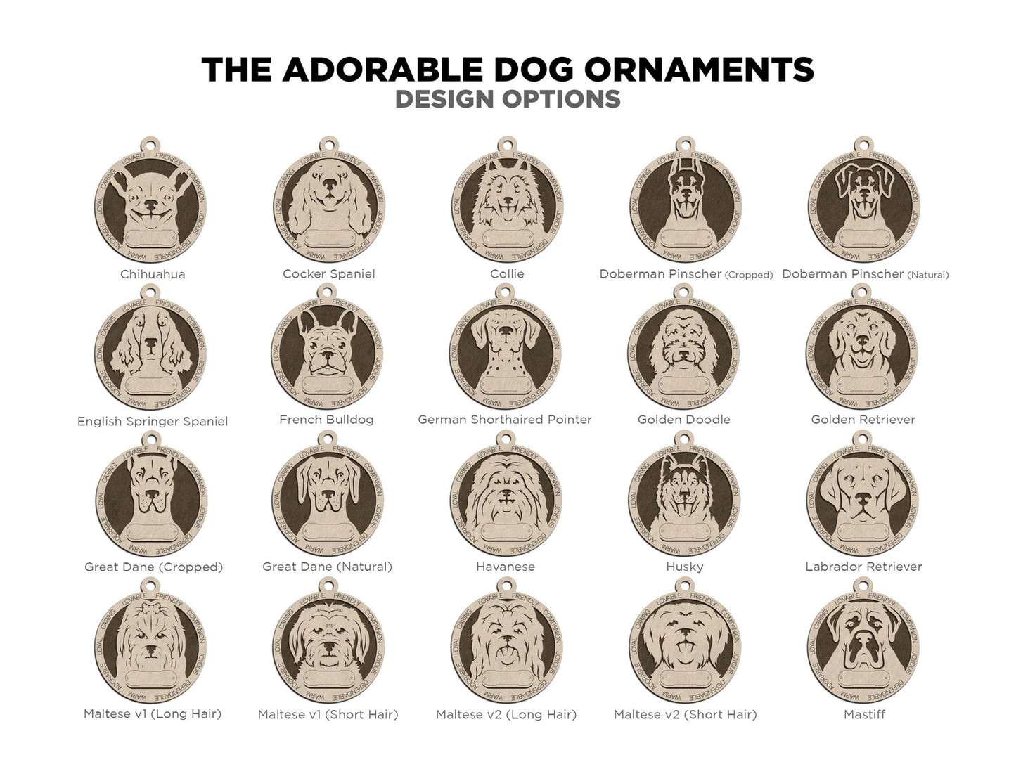Personalized Wooden Dog Ornament